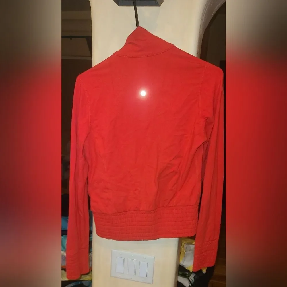 Lululemon Lipstick Zip Up Blissed Out Crop Red Jacket Coat 6 Medium